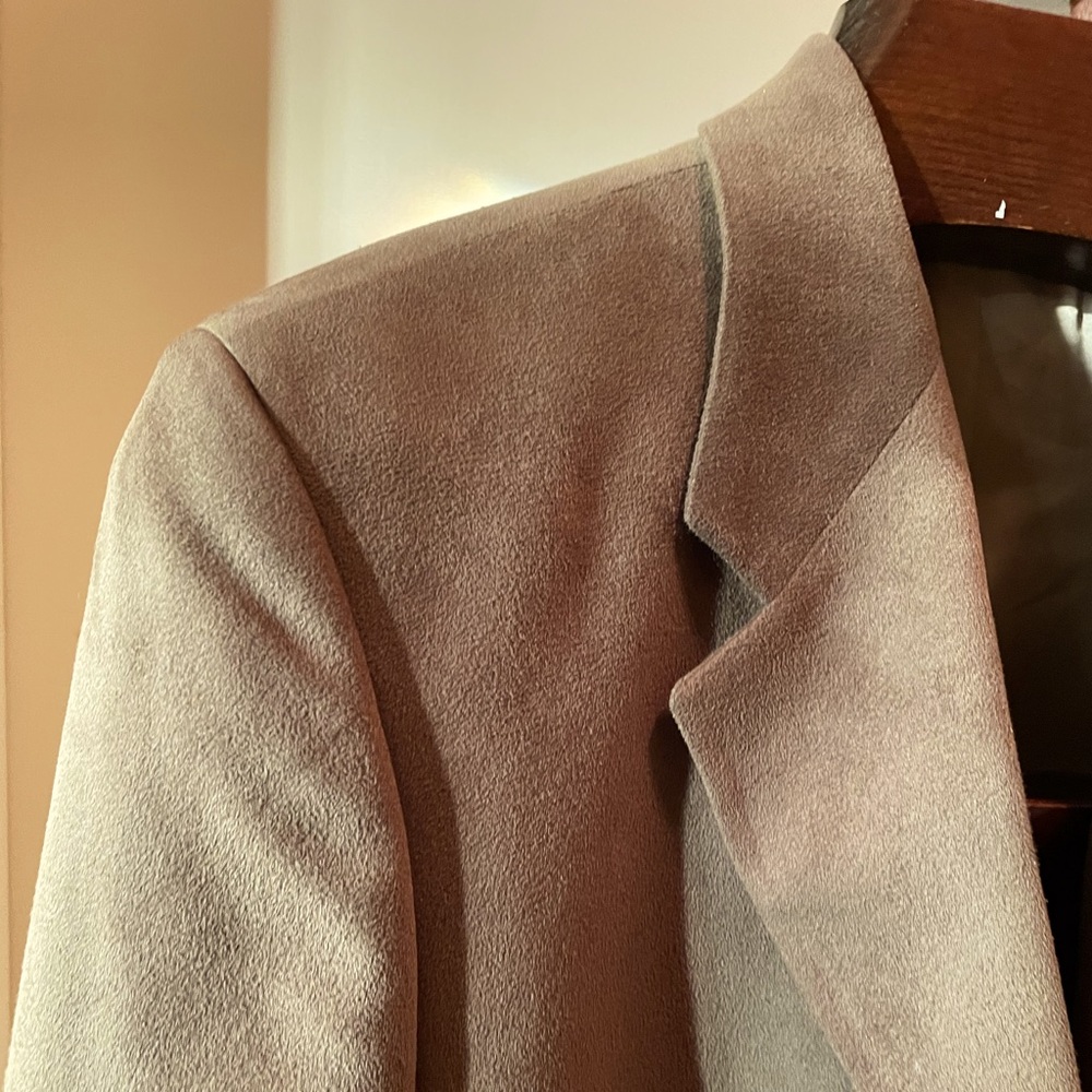 Lord & Taylor micro-suede green blazer